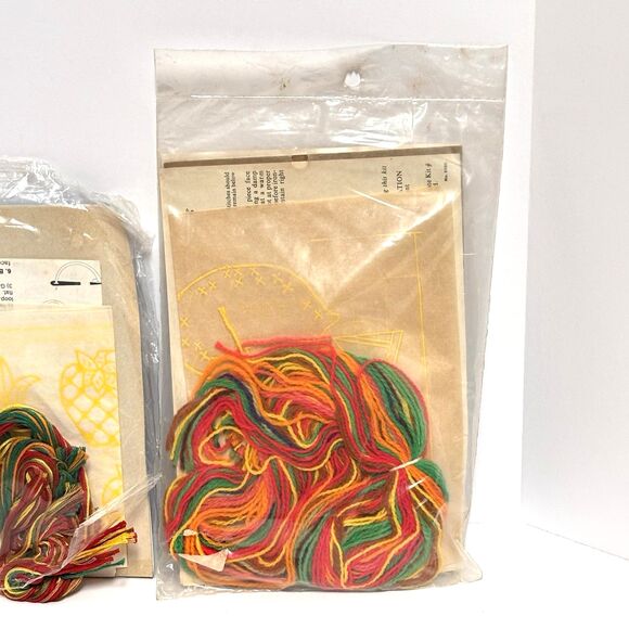 VINTAGE Embroidery Transfer Kits-COLUMBIA MINERVA  #5104 & #6556-1970s Retro - Picture 6 of 7